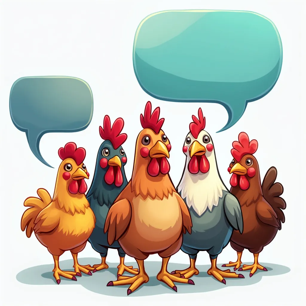 Community Icon - Group of diverse chickens chatting