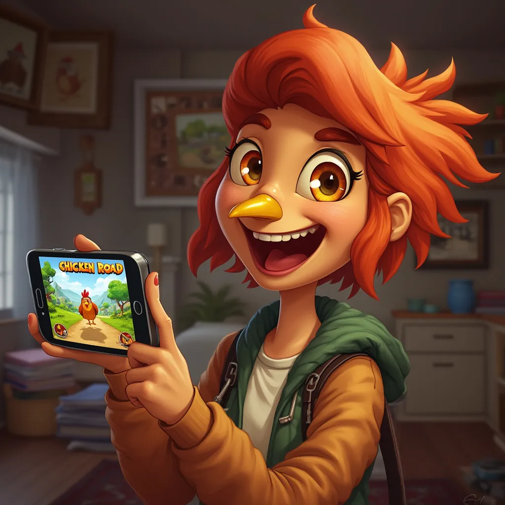 Player Penny Feather smiling holding phone