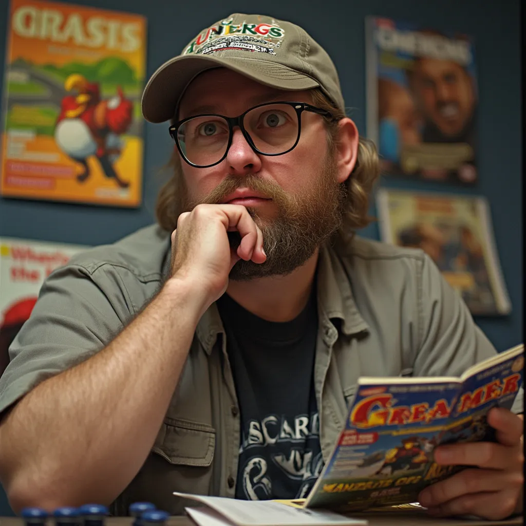 Game Critic Coop 'Critter' Harrison looking thoughtful